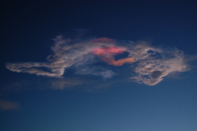 Space Shuttle STS-131 launch, April 5 2010, noctilucent cloud.