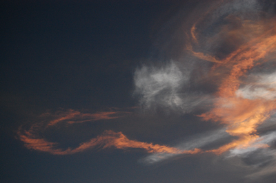 Space Shuttle STS-131 launch, April 5 2010, noctilucent cloud.