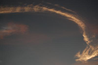 Space Shuttle STS-131 launch, April 5 2010, noctilucent cloud.