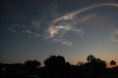 Space Shuttle STS-131 launch, April 5 2010, noctilucent cloud.