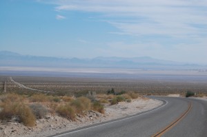 Over and past, the sheephole pass, heading toward the calcite mines and, beyond that, Amboy crater.