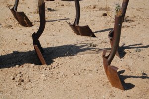 Shovels in the art garden.