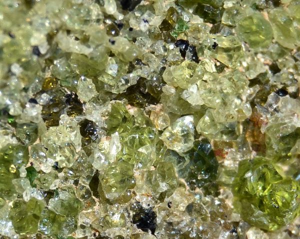 Olivine inclusion in basalt, Wonder Valley, California.