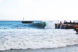 A rare unridden wave at Crashboat.